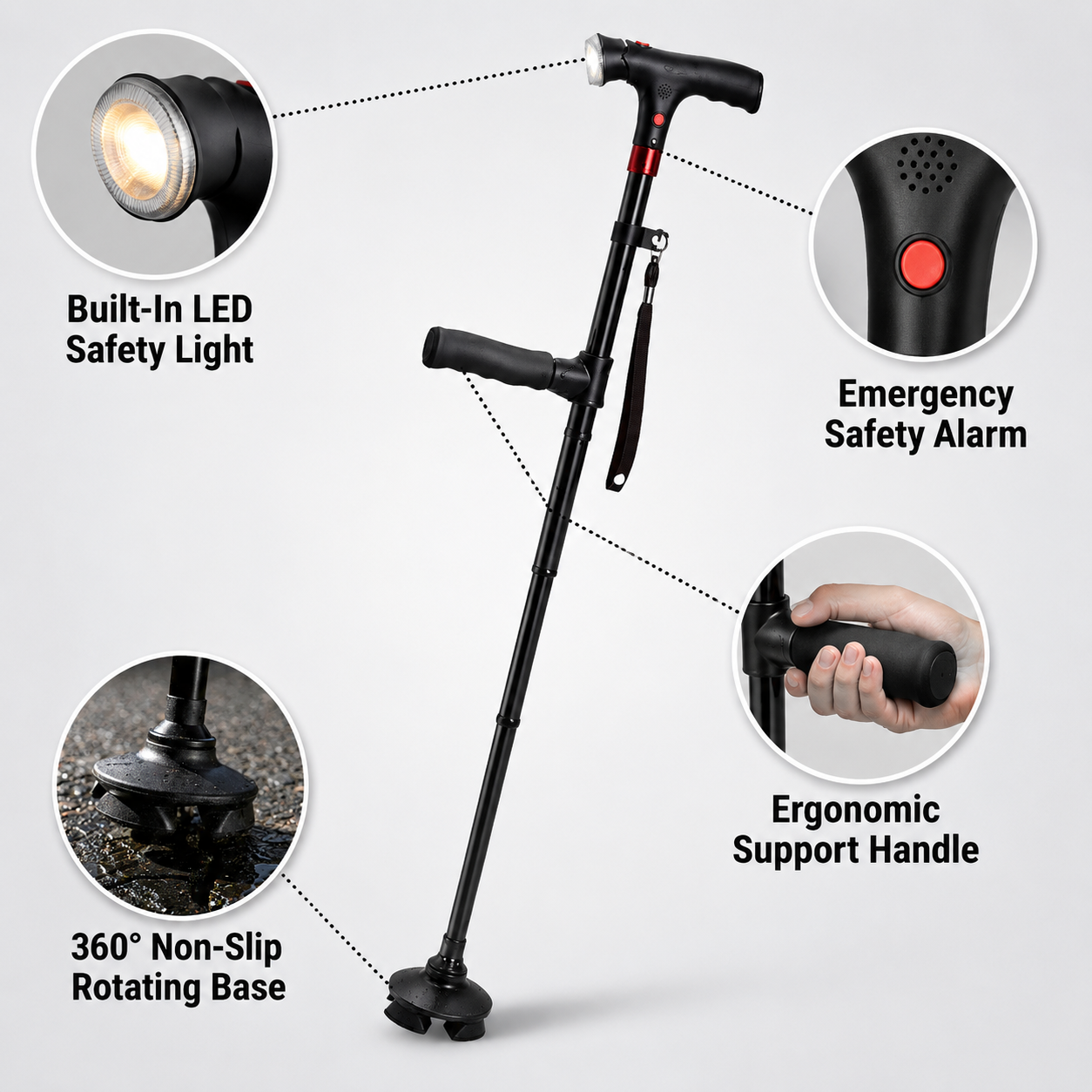 BalanceGuard Elite -  Walking stick Cane
